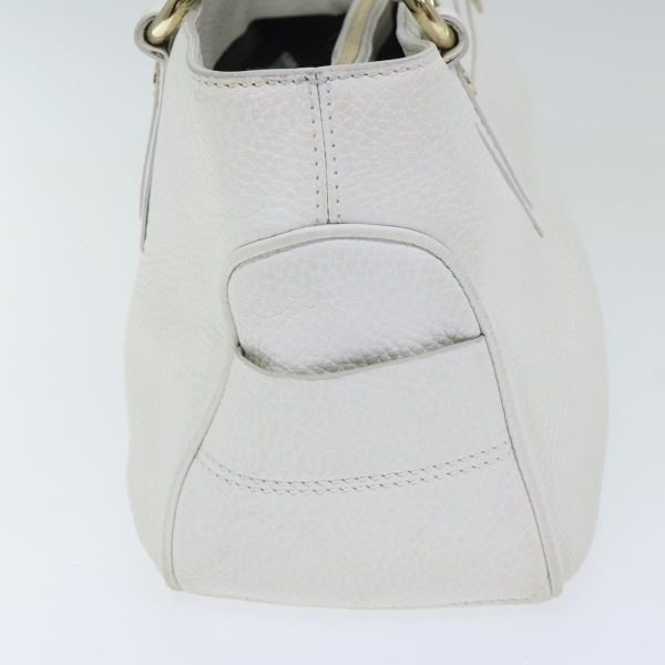 CELINE Boogie bag Hand Bag Leather White Gold fm3803 For Sale