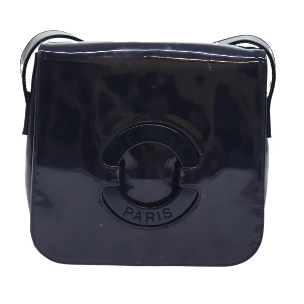 CELINE Circle Shoulder Bag Enamel Navy Silver 90803 Online Hot Sale