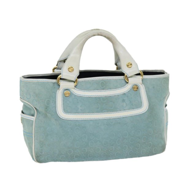 CELINE Hand Bag Suede Blue 79185 For Discount