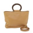 CELINE Hand Bag Leather 2way Beige Brown 63990 Hot on Sale