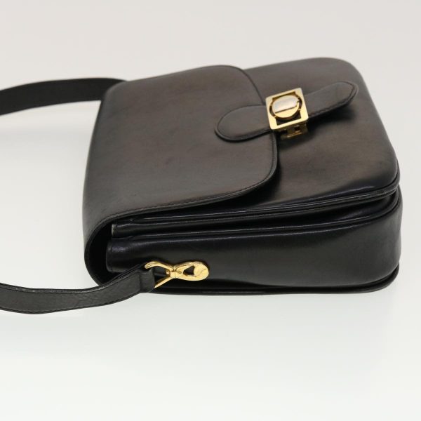 CELINE Horse Carriage Shoulder Bag Leather Black rd5252 Online Sale