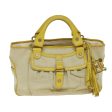 CELINE Hand Bag Canvas Yellow Beige 78273 Online Hot Sale