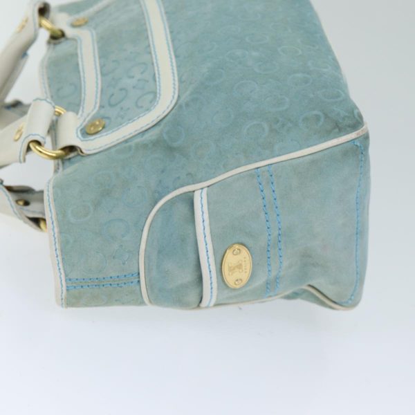 CELINE Hand Bag Suede Blue 79185 For Discount