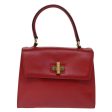 CELINE Hand Bag Leather 2way Red 75818 Online