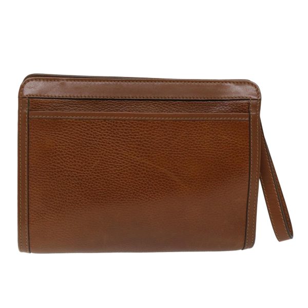 CELINE Clutch Bag Leather Brown 68346 Online now