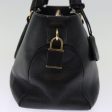 CELINE Hand Bag Leather Black 77383 Cheap