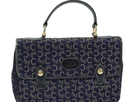 CELINE C Macadam Canvas Shoulder Bag Navy 79817 Cheap