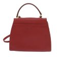 CELINE Hand Bag Leather 2way Red am5388 on Sale