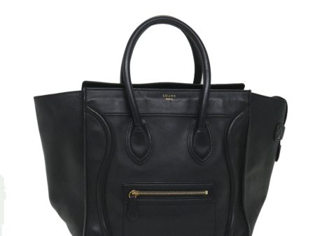 CELINE Luggage Tote Bag Leather Black bs9159 Online