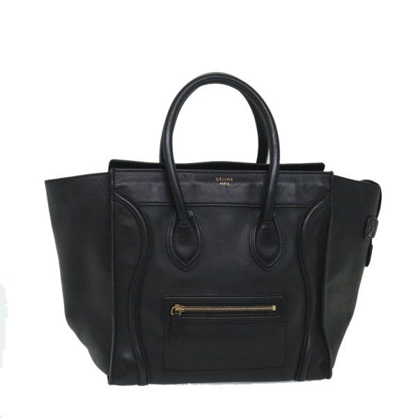 CELINE Luggage Tote Bag Leather Black bs9159 Online