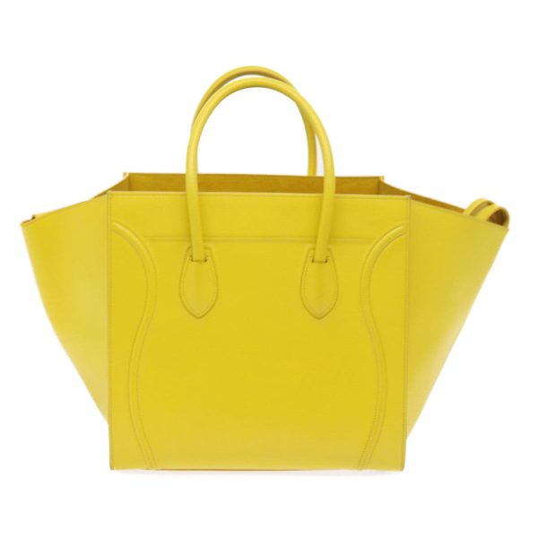 CELINE Gauge Phantom Hand Bag Leather Yellow 55633 For Sale