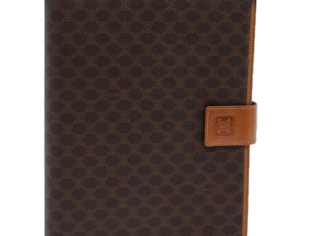 CELINE Macadam Canvas Agenda Day Planner Cover PVC Brown 85340 For Discount