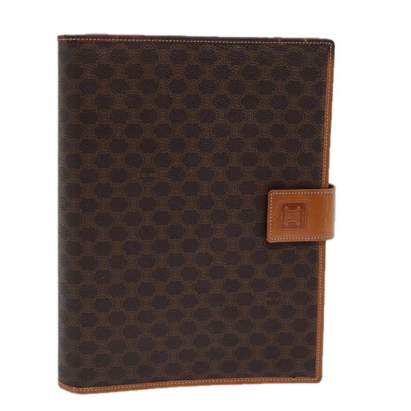 CELINE Macadam Canvas Agenda Day Planner Cover PVC Brown 85340 For Discount