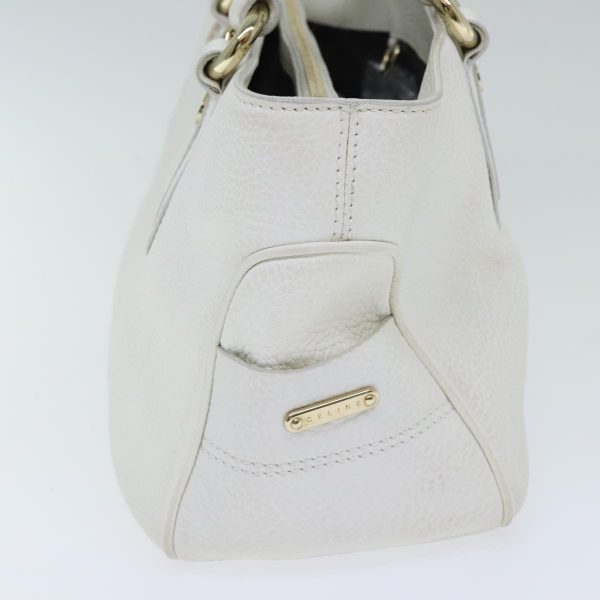 CELINE Boogie bag Hand Bag Leather White Gold fm3803 For Sale