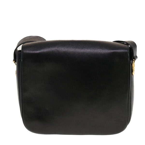 CELINE Horse Carriage Shoulder Bag Leather Black rd5252 Online Sale