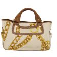 CELINE Boogie bag Hand Bag Canvas Leather Beige Yellow yk12809 Discount