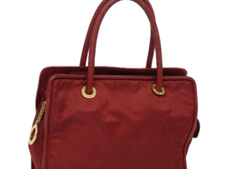 CELINE Hand Bag Nylon Red 81901 on Sale