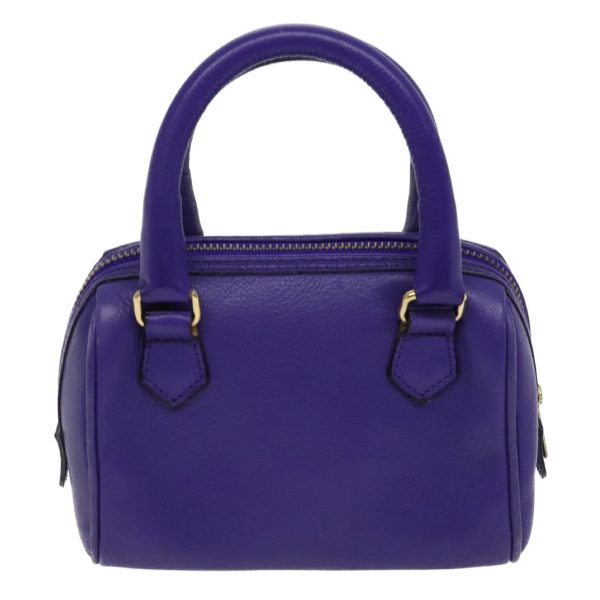 CELINE Hand Bag Leather 2way Purple 69720 For Discount