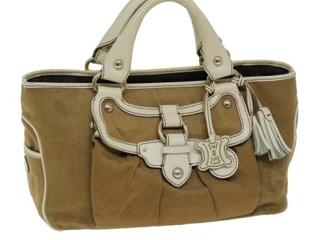 CELINE Hand Bag Canvas Beige 72145 Fashion