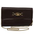 CELINE Horse Carriage Chain Wallet Leather Brown ar10223 Cheap