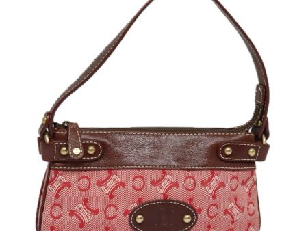 CELINE C Macadam Canvas Shoulder Bag Red 84207 Online now