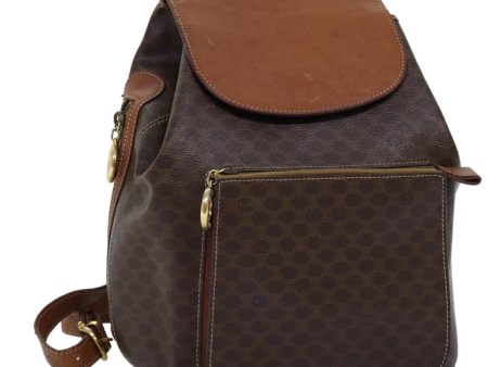 CELINE Macadam Canvas Backpack PVC Brown 73241 on Sale