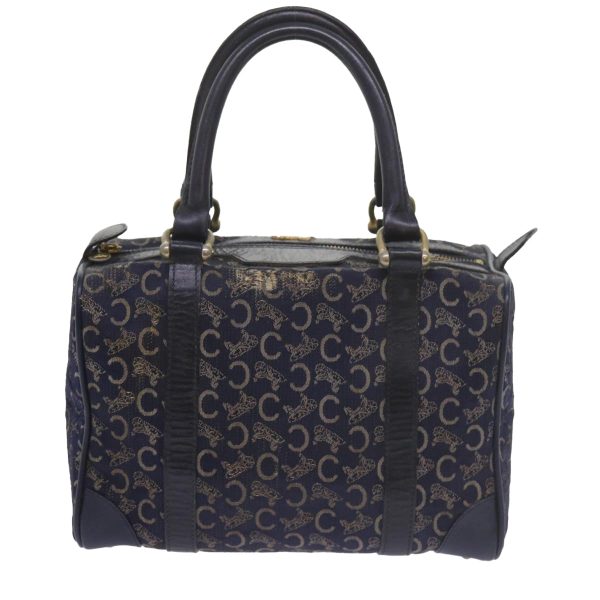 CELINE C Macadam Canvas Hand Bag Navy 60577 For Sale