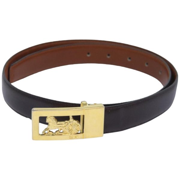 CELINE Belt Leather 35   Black ar12246 Online