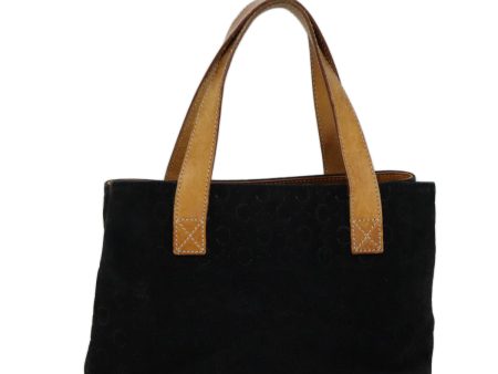 CELINE C Macadam Canvas Hand Bag Suede Black 72094 For Cheap