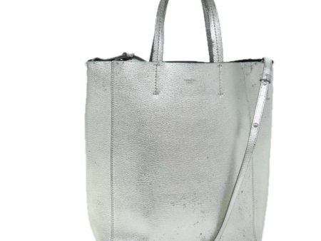 CELINE Hand Bag Leather 2way Silver 74224 Sale