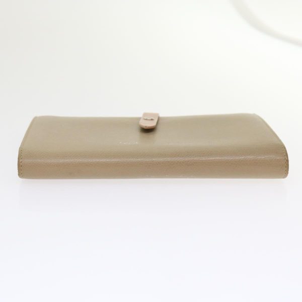 CELINE Large Strap Wallet Leather Beige ar9727B Online Sale