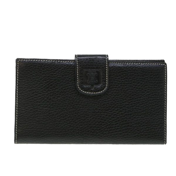 CELINE Long Wallet Leather Black 55628 Cheap