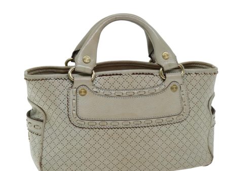 CELINE Hand Bag Leather Beige 74693 Online Sale