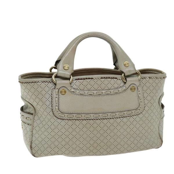 CELINE Hand Bag Leather Beige 74693 Online Sale