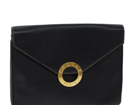 CELINE Circle Shoulder Bag Leather Black 72649 Online Hot Sale