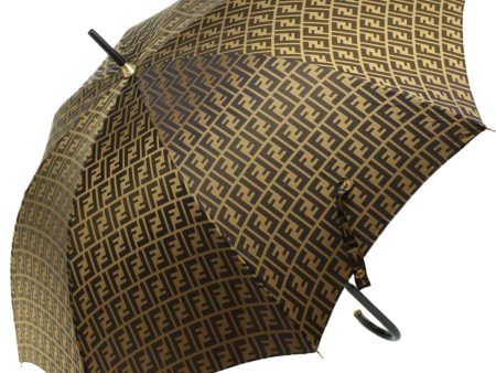 FENDI Zucca Canvas Umbrella Nylon Brown Black  yk7409B Online