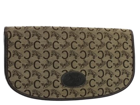 CELINE C Macadam Canvas Clutch Bag Brown ep1888 Hot on Sale