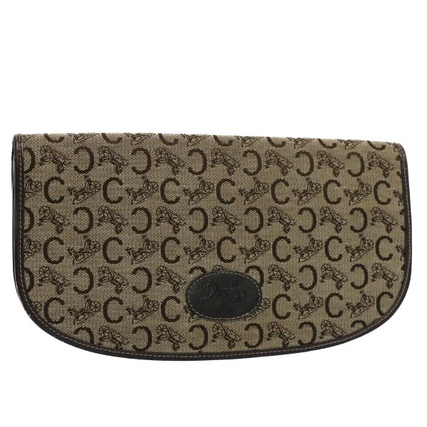 CELINE C Macadam Canvas Clutch Bag Brown ep1888 Hot on Sale