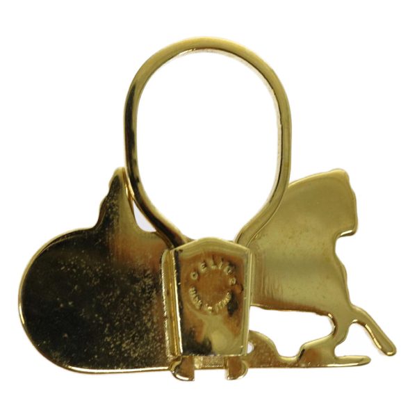 CELINE Horse Carriage Key Ring metal Gold ar11605B Sale