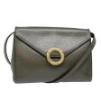 CELINE Circle Shoulder Bag Leather Khaki Gold 91293 Online Hot Sale