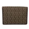 CELINE C Sulky Clutch Bag Canvas Leather Brown Gold 90212 on Sale