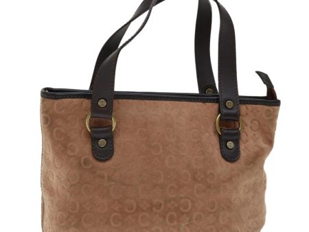 CELINE C Macadam Canvas Hand Bag Suede Brown 70595 Supply