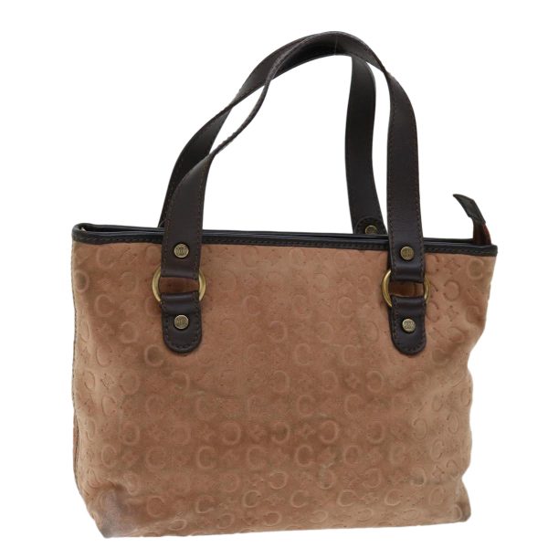 CELINE C Macadam Canvas Hand Bag Suede Brown 70595 Supply