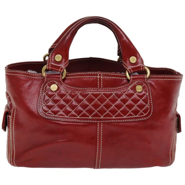 CELINE Hand Bag Leather Red 76145 Supply