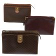 CELINE Cartier Macadam Canvas Clutch Bag Leather 3Set Wine Red Brown bs6276 on Sale