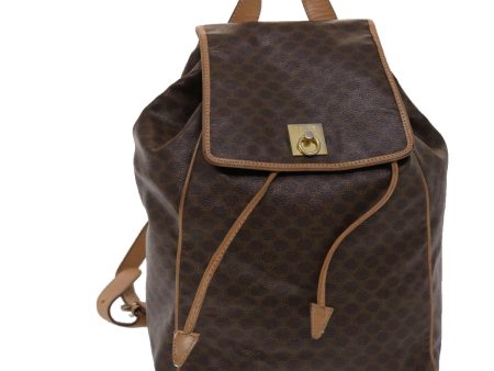 CELINE Macadam Canvas Backpack PVC Leather Brown bs6391 Online Hot Sale