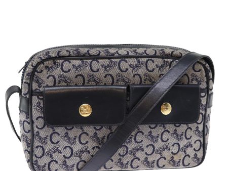 CELINE C Macadam Canvas Shoulder Bag Navy ep4394 Sale