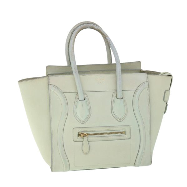 CELINE Luggage Hand Bag Leather Beige ar10492 Supply