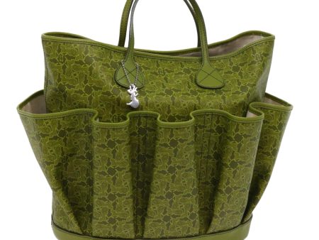 CELINE Horse Carriage Macadam Canvas Tote Bag Green 64256 Online