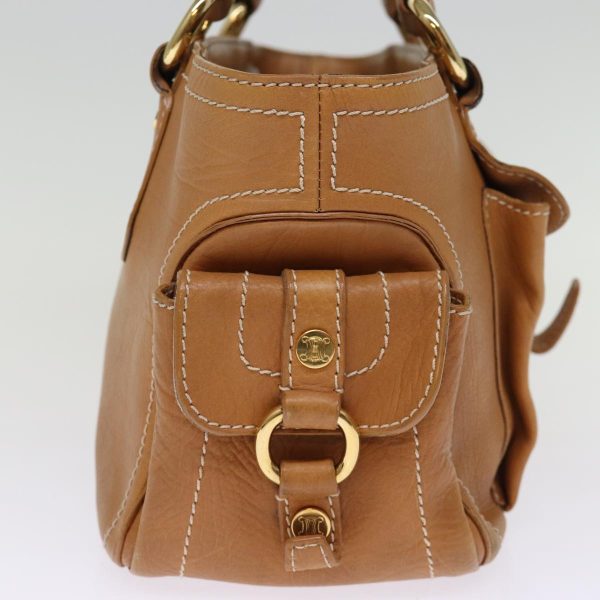 CELINE Hand Bag Leather Brown 74545 Cheap